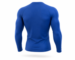 <b>Men's</b> Blue Long Sleeve <b>Compression</b> <b>Shirt</b> Quick Dry Fitness Training Top Moisture Wicking Gym Workout Running Athletic Sportswear - Product Image 4