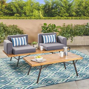 Set da Giardino Canoga con Divanetto Industriale da Esterno e Tavolino - Product Image 1