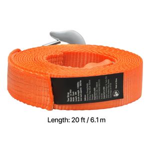 Cinghia di traino per ATV da 2 pollici con fune di recupero resistente da 20 piedi, capacità di 17.000 libbre, ganci di sicurezza per camion e veicoli - Product Image 5