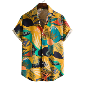 Chemise d'été décontractée pour homme à manches courtes, motif floral imprimé en 3D, design carte, en satin, nouvelle collection, vente en gros, vêtements de plage - Product Image 6