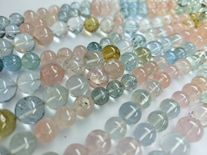 Suministro directo al por mayor de cuentas de piedras preciosas de aguamarina multicolor, bolas redondas lisas naturales para mujeres, joyería personalizada. - Product Image 4