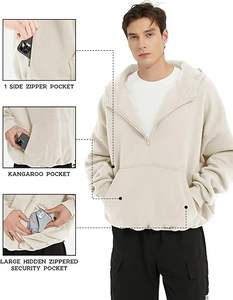 Prix de gros – Sweat à capuche zippé pour homme 400 g/m² en molleton épais coton-polyester, personnalisable avec logo, hiver – Pakistan Micah Corp - Product Image 3