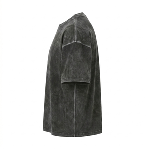 T-shirt unisexe vintage délavé à l'acide – Streetwear urbain en coton épais - Product Image 3