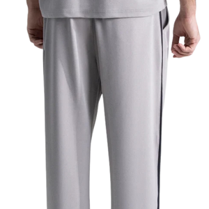 Men's Grey Fleece Sweatpants Straight Leg Casual <b>Trousers</b> <b>Elastic</b> <b>Waist</b> Drawstring Pants Custom Logo Sportswear OEM - Product Image 4