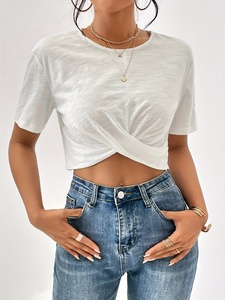 Camiseta Corta de Verano 2026 para Mujer, Ecológica, Ajustada, de Manga Corta, Mezcla de Algodón, Informal, para Gimnasio - Product Image 1