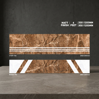 Carreaux de sol en céramique à finition mate : 1200x300mm, haute qualité. Nez de marche en carrelage de porcelaine : 200x1200mm, marbré glacé