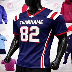 Camiseta de Fútbol Americano Personalizada con Estampado Sublimado, Nombre y Número del Jugador Bordados, Secado Rápido, Transpirable, 100% Poliéster, Deportiva - Product Image 3