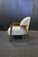 Sillón Tapizado de Estilo Moderno de Mediados de Siglo con Patas de Madera de Teca, Muebles para Sala de Estar, Apartamento u Hotel, Modelo CHA58