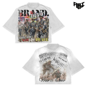 เสื้อเชิ้ตผู้ชายลายกราฟิกวินเทจขายส่ง ผลิตเสื้อผ้าลำลองสไตล์สตรีทแวร์ คอตตอน 100% พรีเมียม ทรงหลวมไหล่ตก - Product Image 1