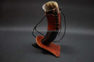 Grand klaxon à boire Viking personnalisé avec support Corne de buffle en agate polie à la main et personnalisée pour les boissons - Product Image 4