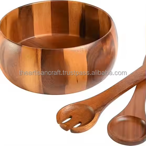 Handcrafted Wooden Salad Bowl Natural Serving Bowl <b>Rustic</b> Kitchen Bowl Large Wooden Fruit Bowl Eco Friendly Dining Bowl - Product Image 5