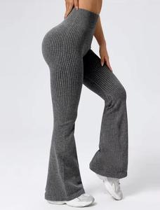 Leggings Deportivos Ecológicos de Cintura Alta, Tejido Sólido, Spandex, para Mujer, Elásticos, Sin Costuras, con Decoración de Letras, 220g - Product Image 1