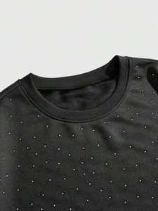 T-shirt de marque de haute qualité 100 % coton épais, style hip-hop avec strass, t-shirt imprimé délavé à l'acide pour hommes - Product Image 2