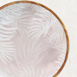 Tazón de madera de mango hecho a mano con estampado esmaltado para servir ensaladas y alimentos Tazón de madera ecológico Artículo de Venta caliente para pedidos al por mayor - Product Image 2