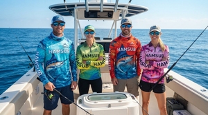 HAMSUB Men's <b>Long</b> <b>Sleeve</b> Fishing Shirt UPF 50 Anti-UV Printed <b>Top</b> <b>Blue</b> Topographic Pattern Pullover - Product Image 5