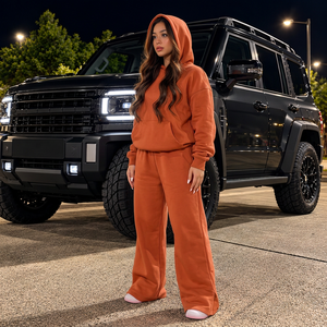 Conjunto de Sudadera y Pantalón de Felpa 100% Algodón para Mujer, Corte Regular, Estilo Urbano, para Invierno, Colecciones de Marcas de Ropa - Product Image 5