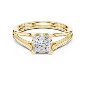 Anillos de Boda Clásicos Aries Jewel con Diseño de Tallo Dividido, Oro Sólido de 14K, Diamante Cultivado en Laboratorio IGI de Corte Princesa de 1-3CT, Regalo de Aniversario - Product Image 1