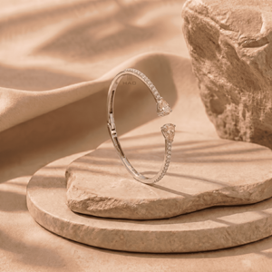 Lab Grown Diamond Open <b>Cuff</b> Bangle White Gold Yellow Pear Diamond <b>Bracelet</b> Elegant Luxury Fine Jewelry Gift For Women - Product Image 4