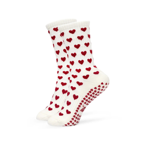 Calcetines de Pilates JZVINA con Diseño de Corazón, para Mujer, de Algodón de Alta Calidad, Ajuste Cómodo, Agarre Fuerte, Logotipo Personalizado, para Reformer, Yoga, Barre, Estudio - Product Image 2