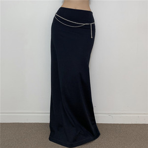 Jupe sirène rétro marron pour femme, élégante et décontractée, style étudiant, taille haute, fente haute, pour le quotidien - Product Image 2