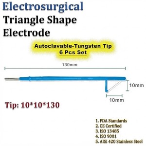 Electrodos Triangulares LEEP de 10x10mm, Reutilizables y Autoclavables, Puntas de Cauterización - Product Image 2