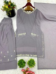 Salwar Kameez Tradicional de Georgette Sintética para Mujer - Ropa para Bodas y Fiestas, Protección Solar y Absorción de Humedad para Todas las Estaciones - Product Image 5