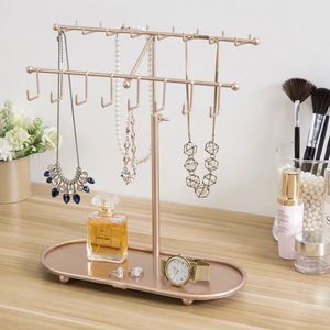 Elegant Tabletop Metal Jewelry Organizer Stand <b>Earring</b> <b>Holder</b> Display Rack Necklace Storage Stand for Accessories Display Decor - Product Image 2