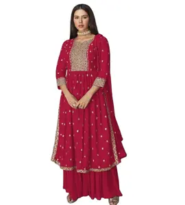 Ấn Độ & Pakistan Quần Áo Gharara Thiết Kế Punjabi Cô Gái Sexy Salwar Phù Hợp Với Cổ Designs Lady Punjabi Sexy Người Phụ Nữ