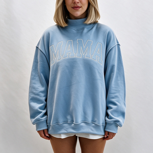 Custom Women Mock Neck Oversized Sweatshirt Cozy Relaxed Pullover Long Sleeve Casual <b>Top</b> Loose Comfortable Everyday - Product Image 6