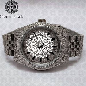 Reloj de Lujo para Mujer Charm_Jewells, 38 mm, Acero Inoxidable, Incrustaciones de Diamantes, Movimiento de Cuarzo Analógico, Esfera de Cristal de Zafiro - Product Image 1