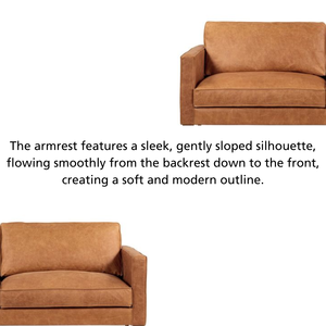 Commercial Office <b>Sofa</b> Set 3 Seater Loveseat Armchair Cognac Leather Reception Meeting Room Lounge Furniture - Product Image 3