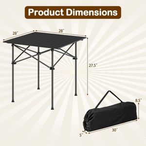 Camping Furniture <b>Portable</b> Roll-Up <b>Table</b> with Carrying Bag for Outdoor Picnics and Trips - Product Image 6