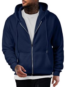 Customize Hoodie Hot Selling Zipper Blank Hoodies Hysaf Apparels Co Navy Blue Cotton Ykk Zipup Hoodies Hysaf Apparels Co Hoodies - Product Image 3