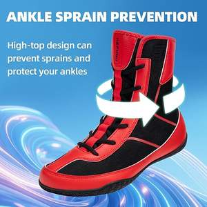 Bottes de lutte et de boxe larges pour hommes, hautes, respirantes, légères, antidérapantes pour la compétition et l'entraînement - Product Image 5