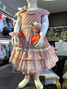 ชุดเดรสลูกไม้สีขาวผ้าฝ้ายลายดอกไม้สำหรับเด็กผู้หญิงอายุ7ปีรวมทั้งที่คาดผมขนสัตว์และแฟนซีสไตล์มุสลิมสำหรับฤดูใบไม้ผลิสำหรับทารกแรกเกิด - Product Image 2