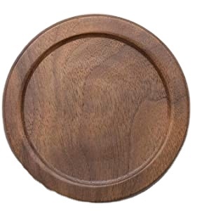 custom Natural Wood Coaster Set of 4with Holder-Modern Wooden Tea Coffee <b>Cup</b> <b>Mats</b> 10mm Thick for Home Office Decor - Product Image 3