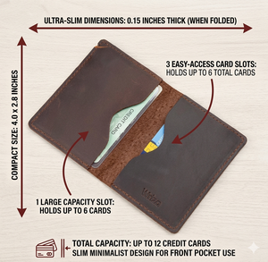 Portefeuille minimaliste en cuir PU Wriza Cowherd, avec poche avant pour cartes de crédit, pour homme et femme, design vintage marron - Product Image 5