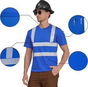 High Visibility Reflective Safety Work-wear T-Shirt <b>Constructed</b> Wear 100% Polyester Custom Made Men T Shirt - Product Image 1