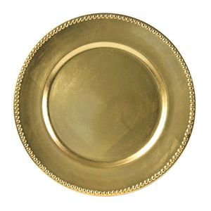 Assiette de présentation ronde en métal haut de gamme avec finition décorative, idéale pour la mise en table de mariage et la décoration de fête - Product Image 4