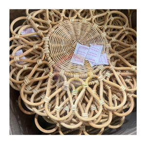 Eco Friendly Natural Rattan Placemat Handmade <b>Round</b> Woven <b>Table</b> <b>Mat</b> Durable Rattan Charger Plates for Dining Wedding Party Use - Product Image 1