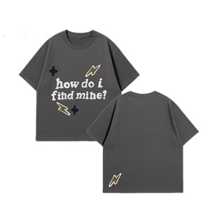 เสื้อยืดผู้ชายผ้าฝ้าย 100% ทรงหลวม พิมพ์ลายคุณภาพสูง 210 GSM สีดำ ลายพิมพ์นูน ออกแบบโลโก้ได้ ใส่สบาย - Product Image 5