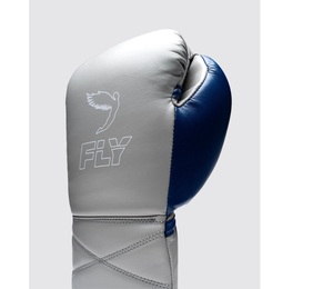Guantes de Boxeo Fly Super Lace Pro X de Diseño Personalizado, Completamente Ligeros, de Cuero Vacuno Auténtico, Color Gris Azulado, con Cordones y Absorción de Humedad - Product Image 4