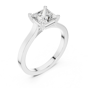 แหวนหมั้นเพชรแล็บโกรว์ทรงปรินเซส ทองคำ 14K สีเหลือง สำหรับผู้หญิง |   เพชรที่เพิ่งเพาะเลี้ยง - Product Image 4