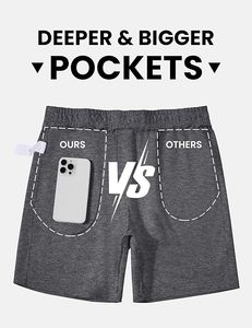 กางเกงขาสั้นลำลองผู้ชาย 7 นิ้ว ผ้าฝ้าย สำหรับวิ่งออกกำลังกาย ใส่สบาย มีเชือกผูก เอวสม็อค น้ำหนักเบา เหมาะสำหรับออกกำลังกายที่ยิม - Product Image 4