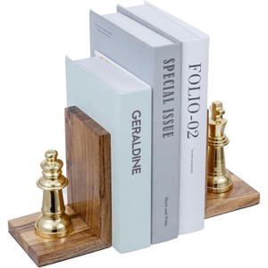 Porte-livres en bois de manguier et laiton, vente en gros |   Design minimaliste scandinave - Product Image 2