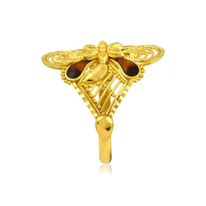 18K Yellow Gold Antique Floral Filigree Designer <b>Statement</b> <b>Ring</b> <b>for</b> <b>Women</b> Traditional Gold Handcrafted Floral Filigree <b>Ring</b> - Product Image 2