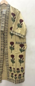 Robe en coton imprimée à la main indienne pour femme – Kimono long fleuri, ceinturé, ouvert sur le devant, pour la détente et les vacances - Product Image 4