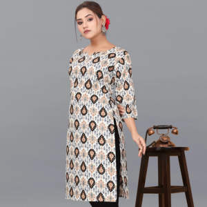 Conjunto de Dos Piezas para Mujer con Estampado Mágico, Tela Ecológica, Cuello Redondo, Color Blanco, Tallas Grandes de la S a la 3XL, Kiran Nexus - Product Image 1