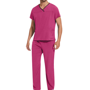 Breathable Stretch Hospital Clothing Uniform Nurse <b>Doctor</b> Surgical Suit Wholesale Custom Logo Medical Wear Scrubs <b>Set</b> - Product Image 1