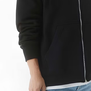 Sweat-shirt à capuche zippé en molleton surdimensionné pour homme, personnalisé, style streetwear - Product Image 3